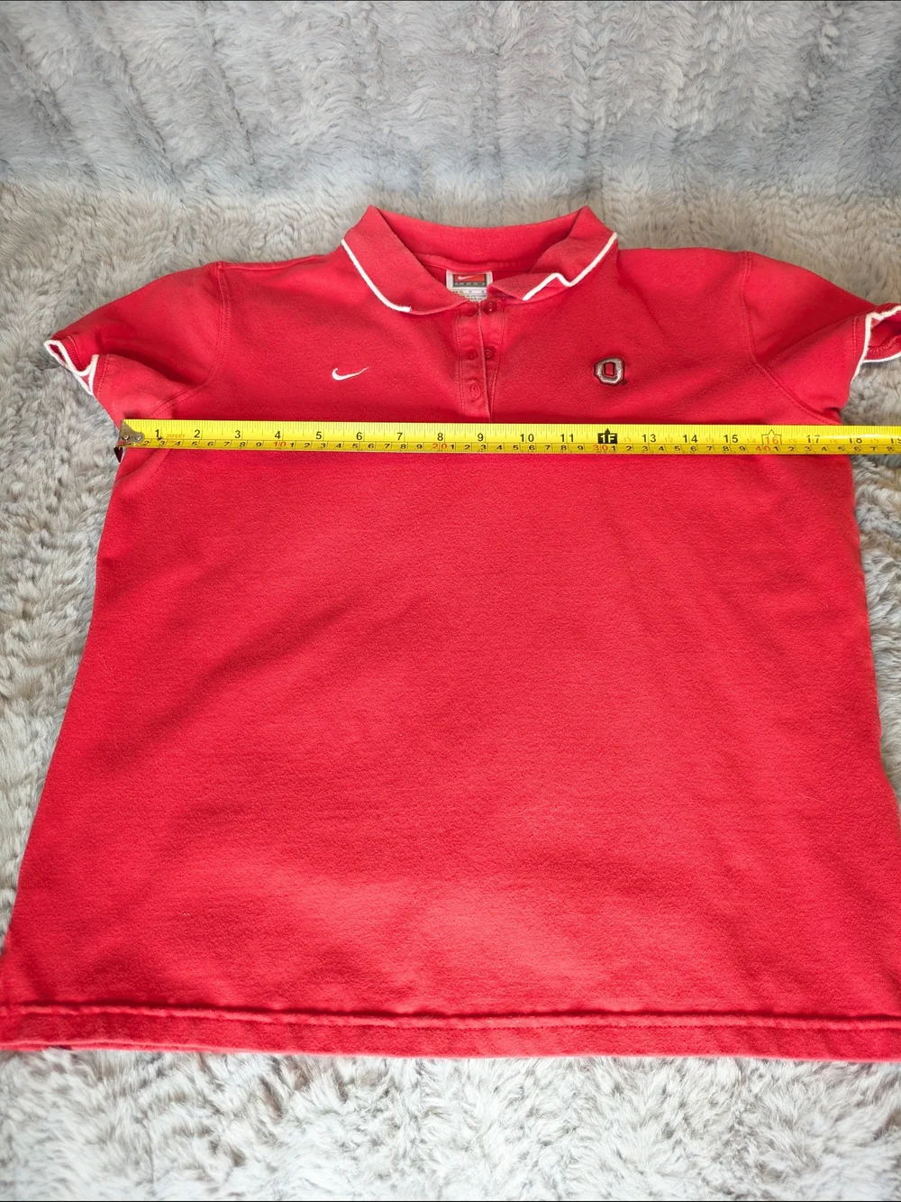Nike Red Polo with Ohio State University Block O Embroidered Medium